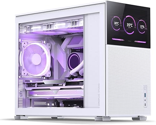 Miniatura 1 de JONSBO Carcasa para computadora D31 MESH SC blanca con pantalla, placa base M-ATXITXITXsoporte RTX 4090 (13.189-15.748 in) GPU 360280AIO, potencia