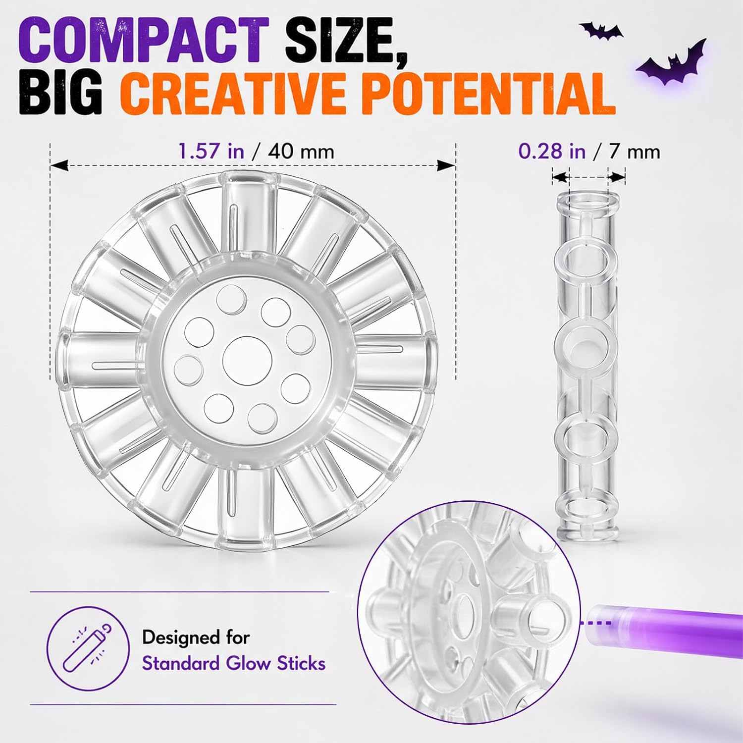 Simgoing 50pcs Halloween Glow Stick Connectors Plastic Disc Joints for DIY image 2