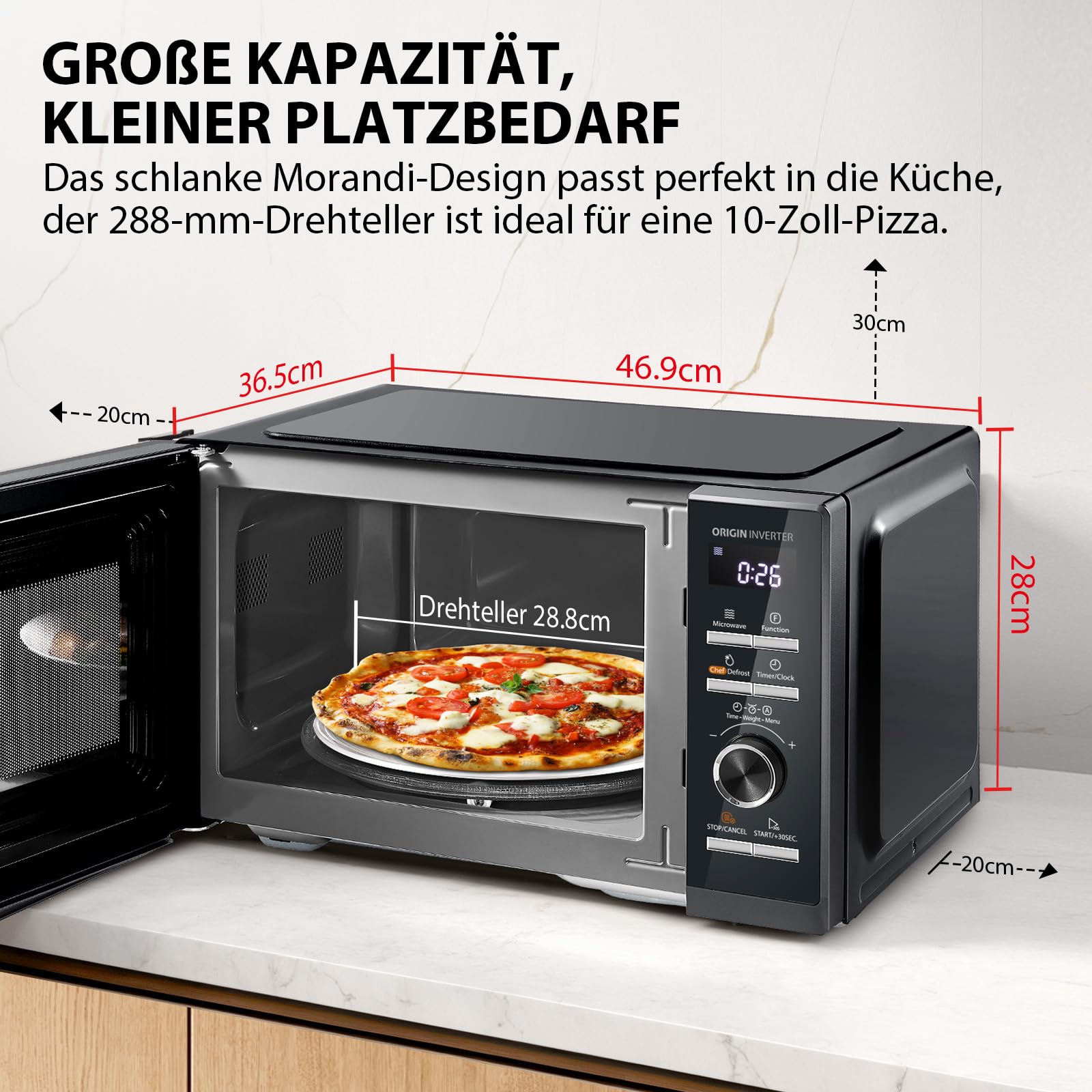 Toshiba Kuchenka mikrofalowa 25 l, 3 w 1, 900 W, Morandi Grey, 6 programów, 10 poziomów mocy, 7 automatycznych menów, łatwe czyszczenie, MW3-AG25PFI (MG)