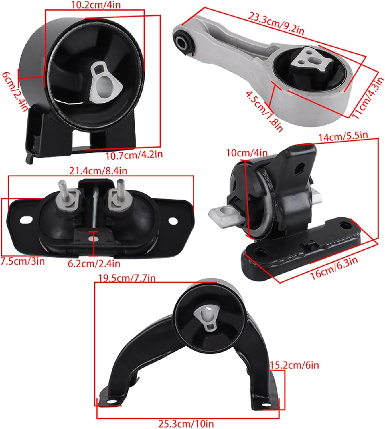 waltyotur 5Pc Engine Motor Mount Trans Mount Set Replacement for 5147774AC 5105450AB