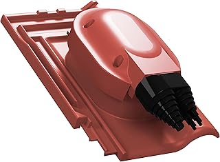 Wasserdichter Solardurchgang Photovoltaik-Dachdurchgang für Koramic - L15 (Langenzenn) Dachziegel - Solar Dachdurchführung (RAL 3009 - Rot)