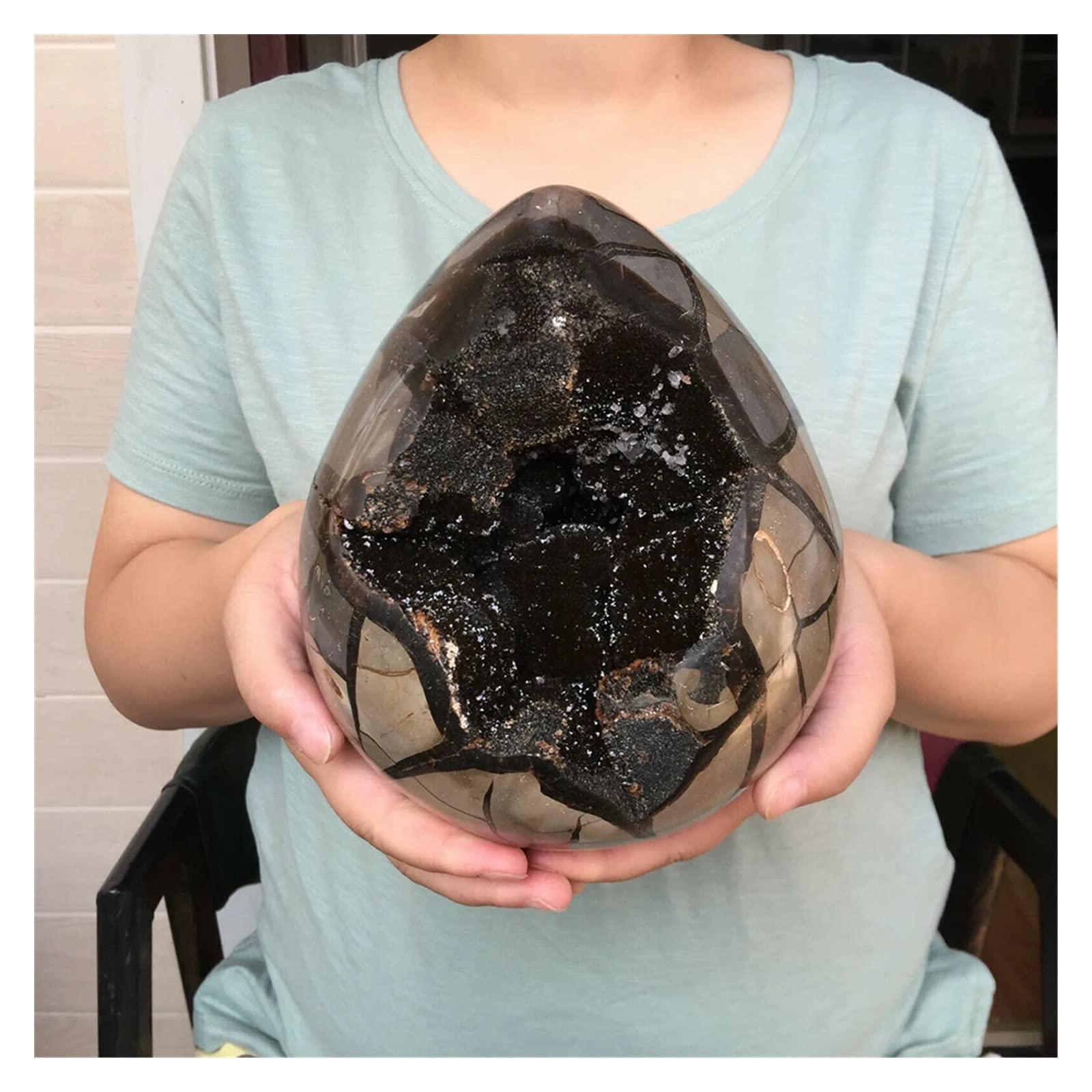 Zufällige 1000–1500 g natürliche Drachen-Septarian-Geode-Quarz-große Ei-Steine-Cluster-Kristalle Pendel-Divination-Edelsteine Voller Textur