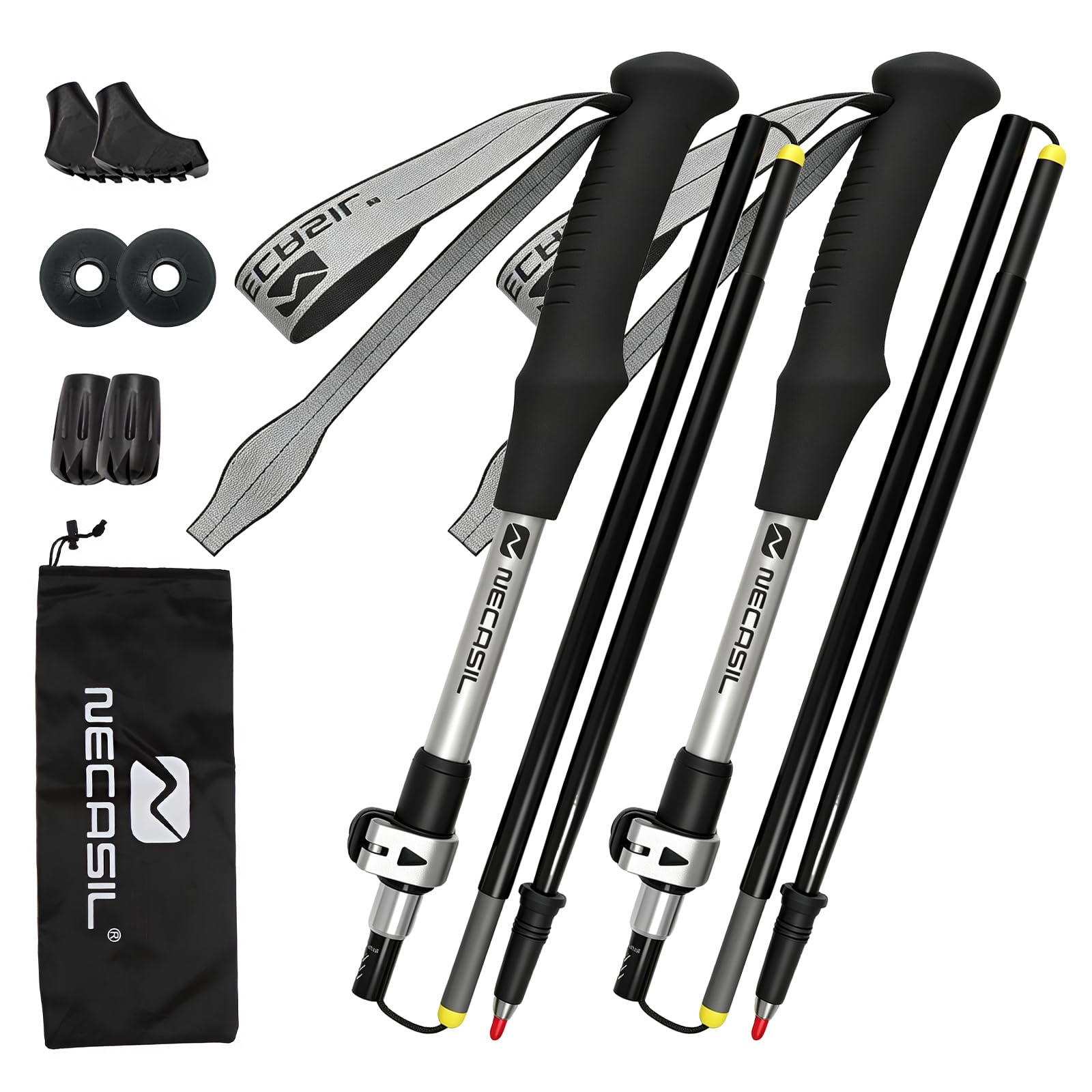 Bastoni da trekking in carbonio di alta qualità, ultraleggeri, 218 g, regolabili, 107-125 cm, con manico in sughero e estensione EVA, per nordic walking, unisex, per sport di montagna, trekking ed