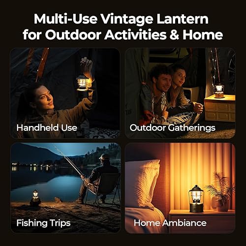 Miniatura 9 de BougeRV VL01 - Linterna de campamento, luz LED de atenuación continua, brillo de filamento de tungsteno, linterna vintage recargable, lámpara