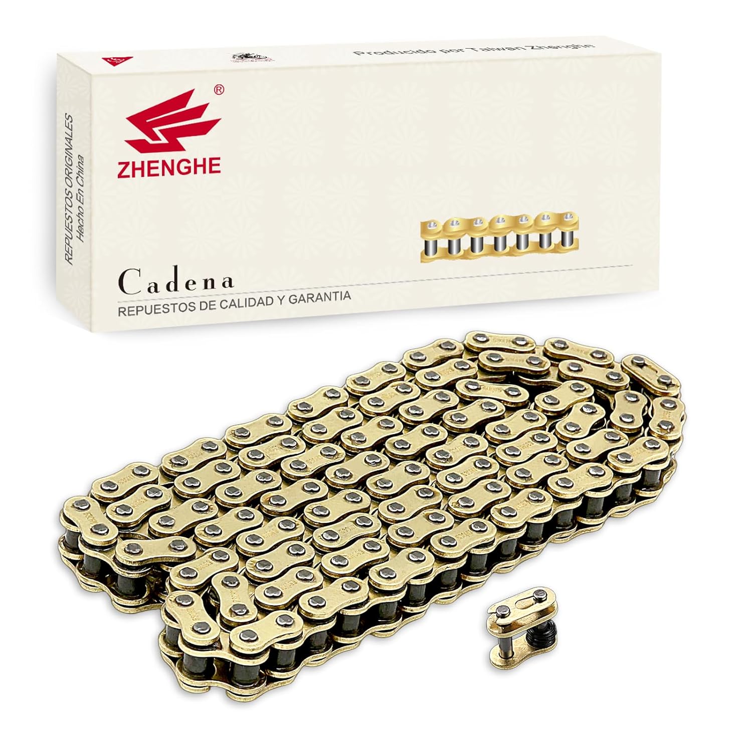530 X-Ring Motorcycle Chain 120 Links with and Connecting Master Link 530H High Performance Heavy Duty Gold Drive Chain for Motorcycle Bicycle Go Kart Mini Trail Bike