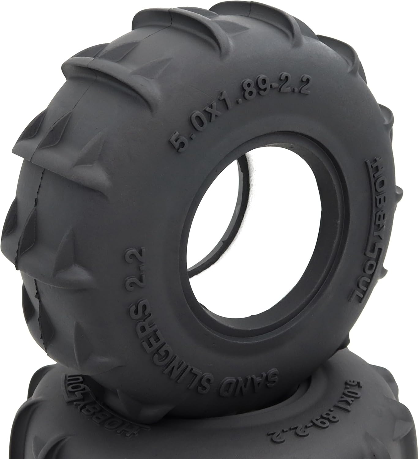 HOBBYSOUL RC Sand Slingers 2.2 Tires 127mm / 5.0'' Tall For 1/10 RC Crawler TRX4 SCX10 Upgrades - Snow Sand Terrain