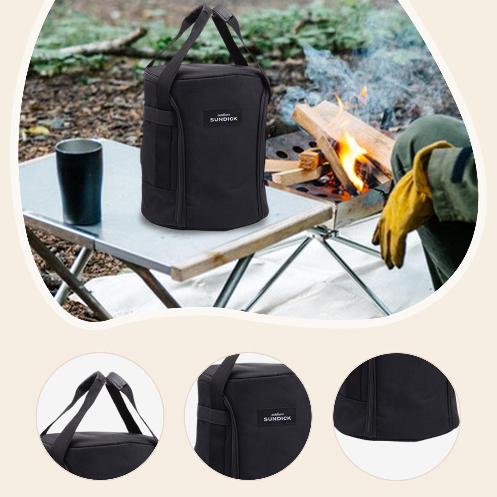MERIGLARE Heater Aufbewahrungstasche Heizofen Transportbeutel Camping Tischheizer Organizer Tasche mit Stabilem Zipper Und Meshfach für Outdoor Reisen Wandern P