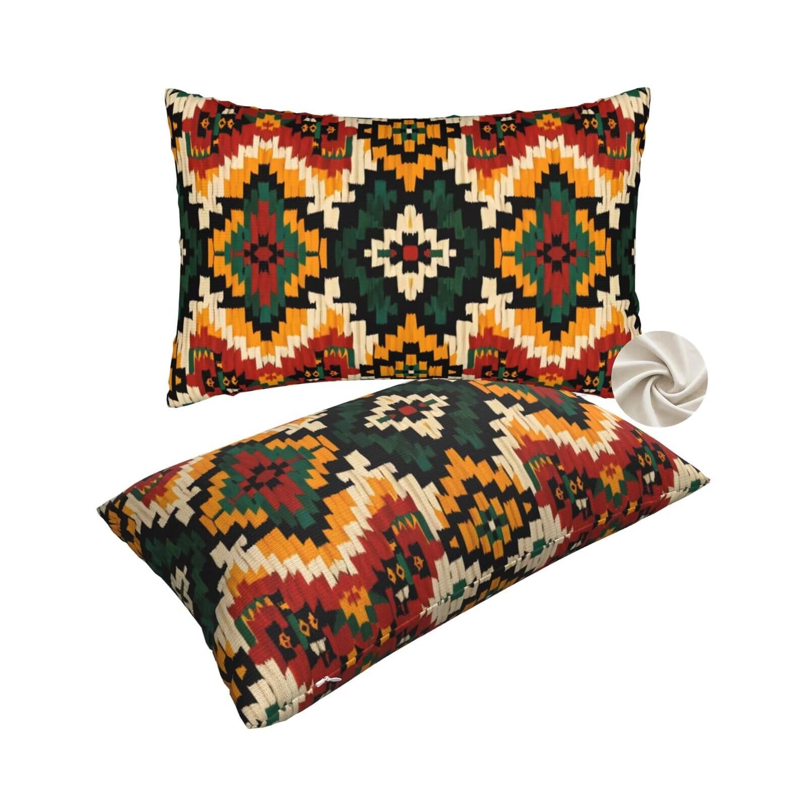 Housse de coussin de bohême 50x80 cm avec finitions soignées lot de 2