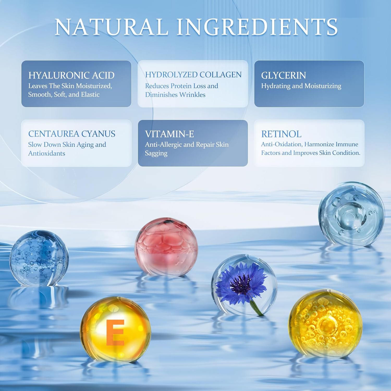 Under Eye Patches Masks - for Dark Circles, Puffy Eyes, Fine Lines, Wrinkles, Eye Bags Treatment with Collagen and Hyaluronic Acid,Firming & Cooling, Moisturizing and Hydrating (60 Pcs) Blue - Image 6