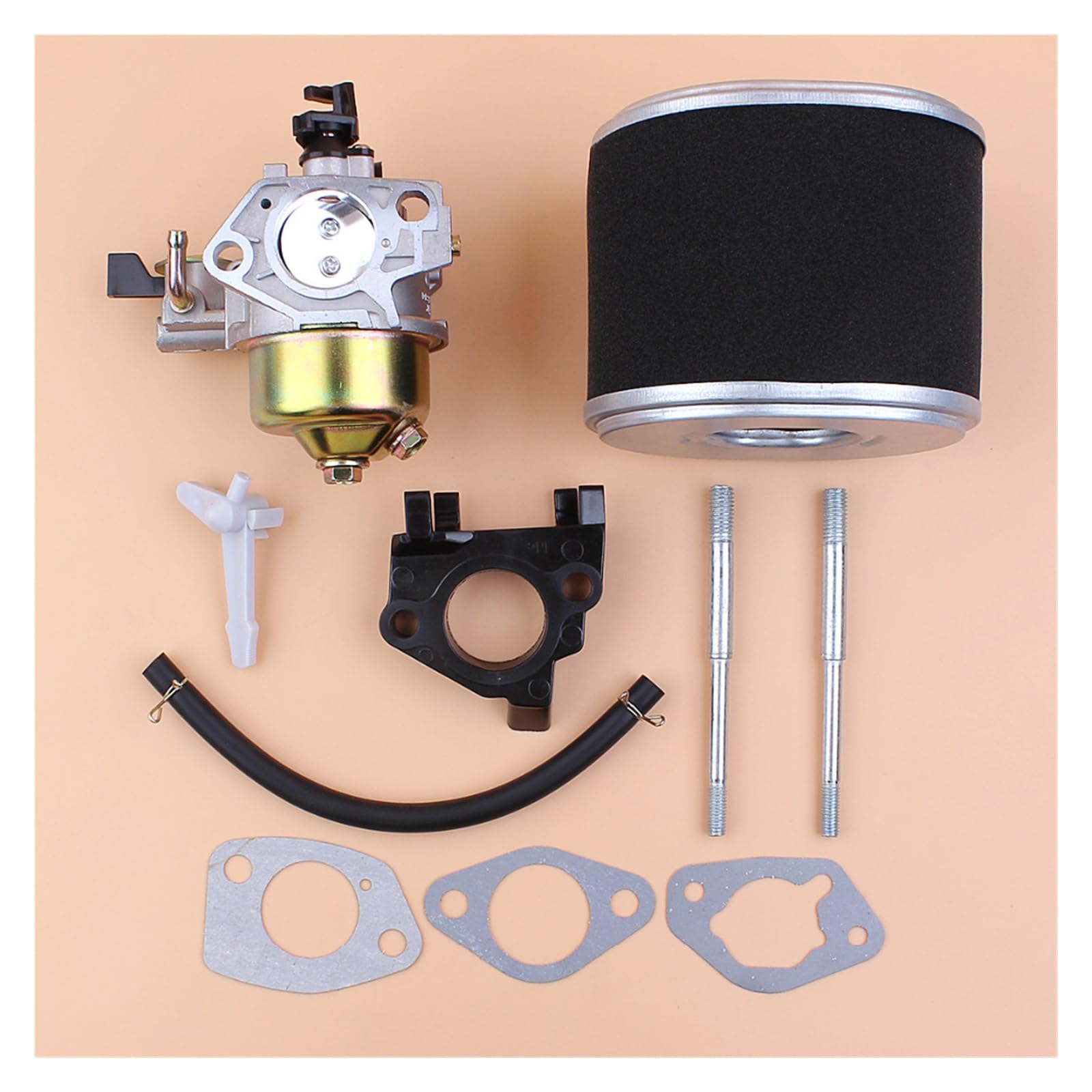Kit de junta de filtro de aire de perno aislante de carburador ajustable apto for GX390 GX 390 for Motor de gasolina 188F 13HP