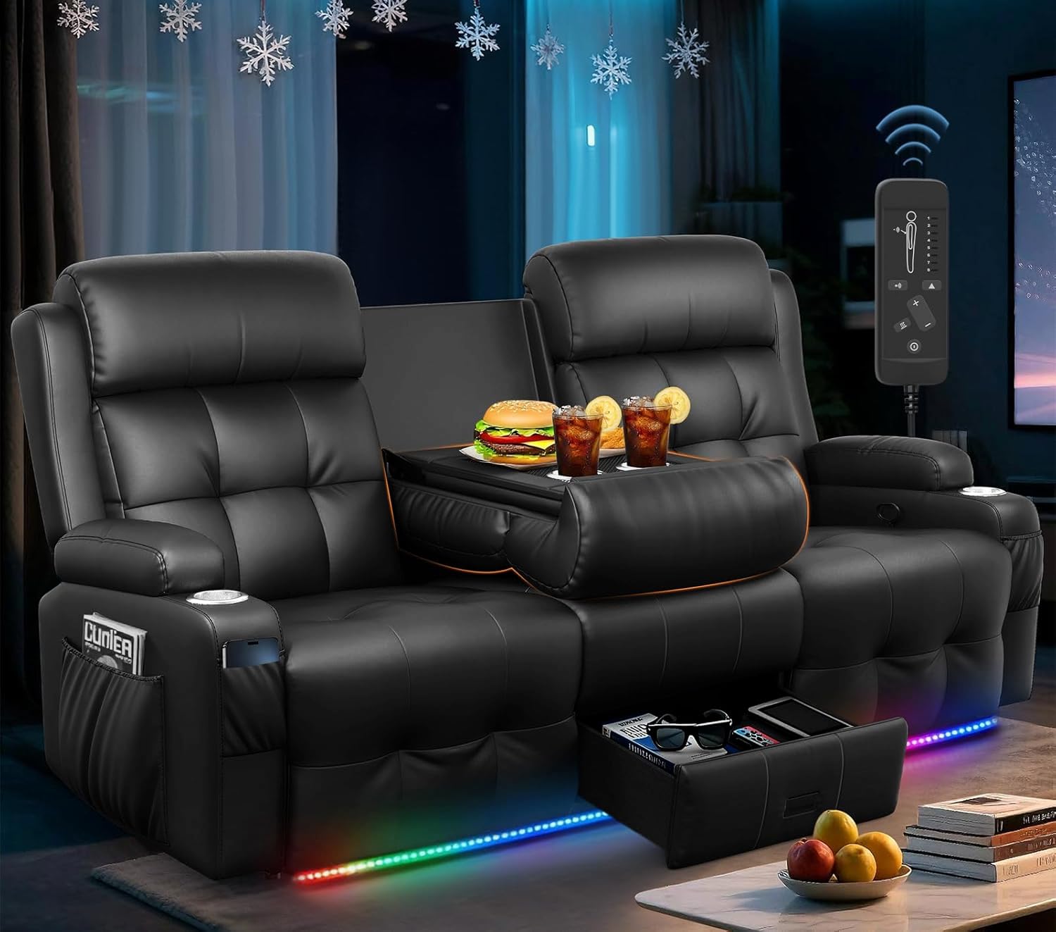 3-Seater Loveseat Recliner Sofa