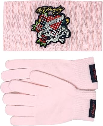 ED HARDY Womens Winter Headband and Glove Set