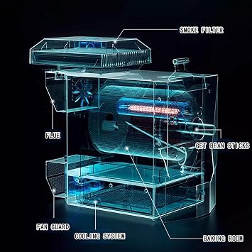 Electric Coffee Bean Roaster, 200-500g Commercial Drum Coffee Bean Roasting Machine With Intelligent Operation Panel, for Cafes, Restaurants, Bars, Hotels, Offices