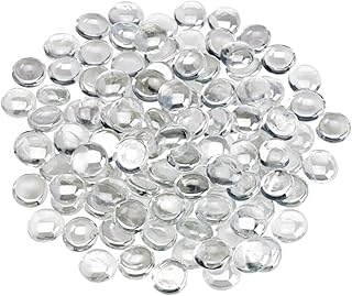 American Fireglass Fire Glass Beads, 1/2”| Use in Fireplace, Fire Pit or Bowl | for Natural Gas or Propane Fires | Safe Tempered Glass for Outdoor & Indoor | Glacier Ice, 10lb Bag