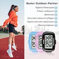 AVTREK Precíz 3D Lépésszámláló - Mini Pedométer Futáshoz, Sétához és Túrázáshoz - Alkalmazás Nélküli Működés, LCD Kijelző, Fekete 7