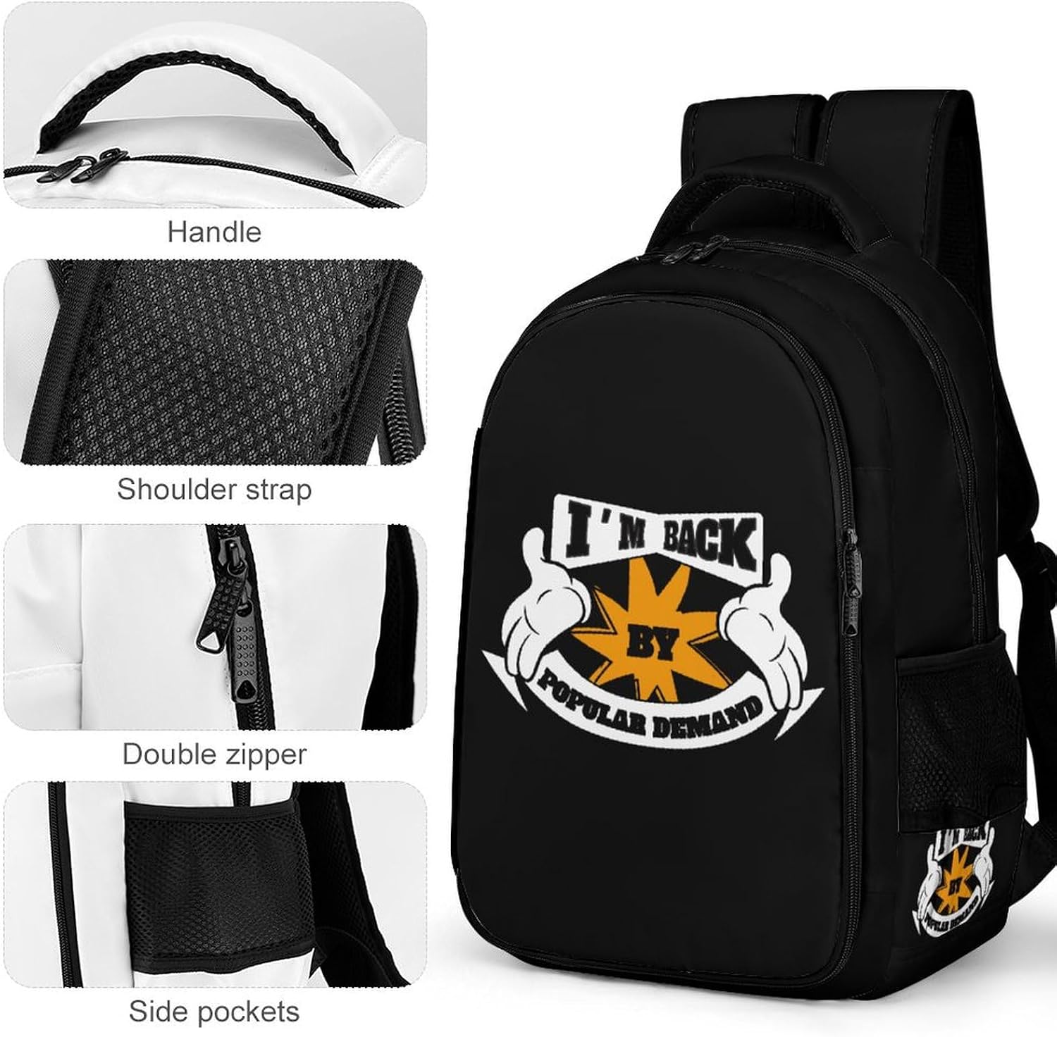 I'm Back by Popular Demand Shoulders Backpack with Compartments Laptop Bag Weekender Bag for Men Women image 4