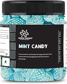 Hungry Harvest Mint Flavored Candy Pudina Flavor Candy Jar Pack (300 Grams (Pack of 1 of 300 Grams))