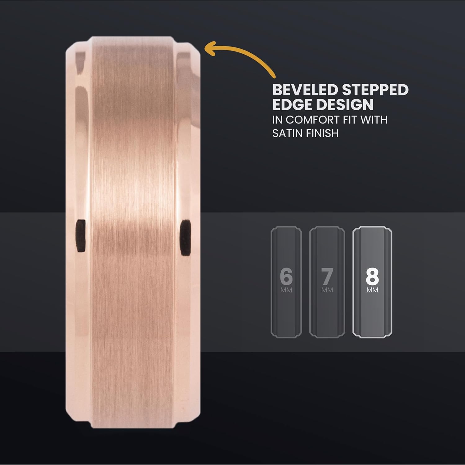 Manly Bands: Men's Rose Gold Wedding Bands and Rings - Made With 14K and 18K Rose Gold - Gift for Men - Free Silicone Ring Included