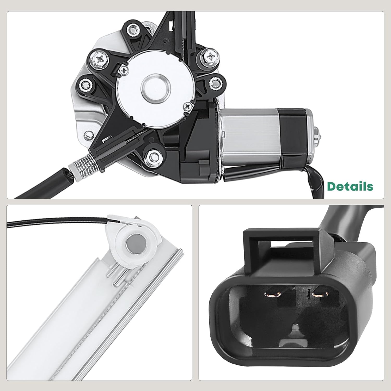 YHTAUTO Front Driver Side Power Window Regulator with 2-Pin Motor Assembly Compatible with Chevrolet Impala 2006-2013 3.5L 3.6L 3.9L 5.3L, Impala Limited 2014-2016 3.6L, Sedan