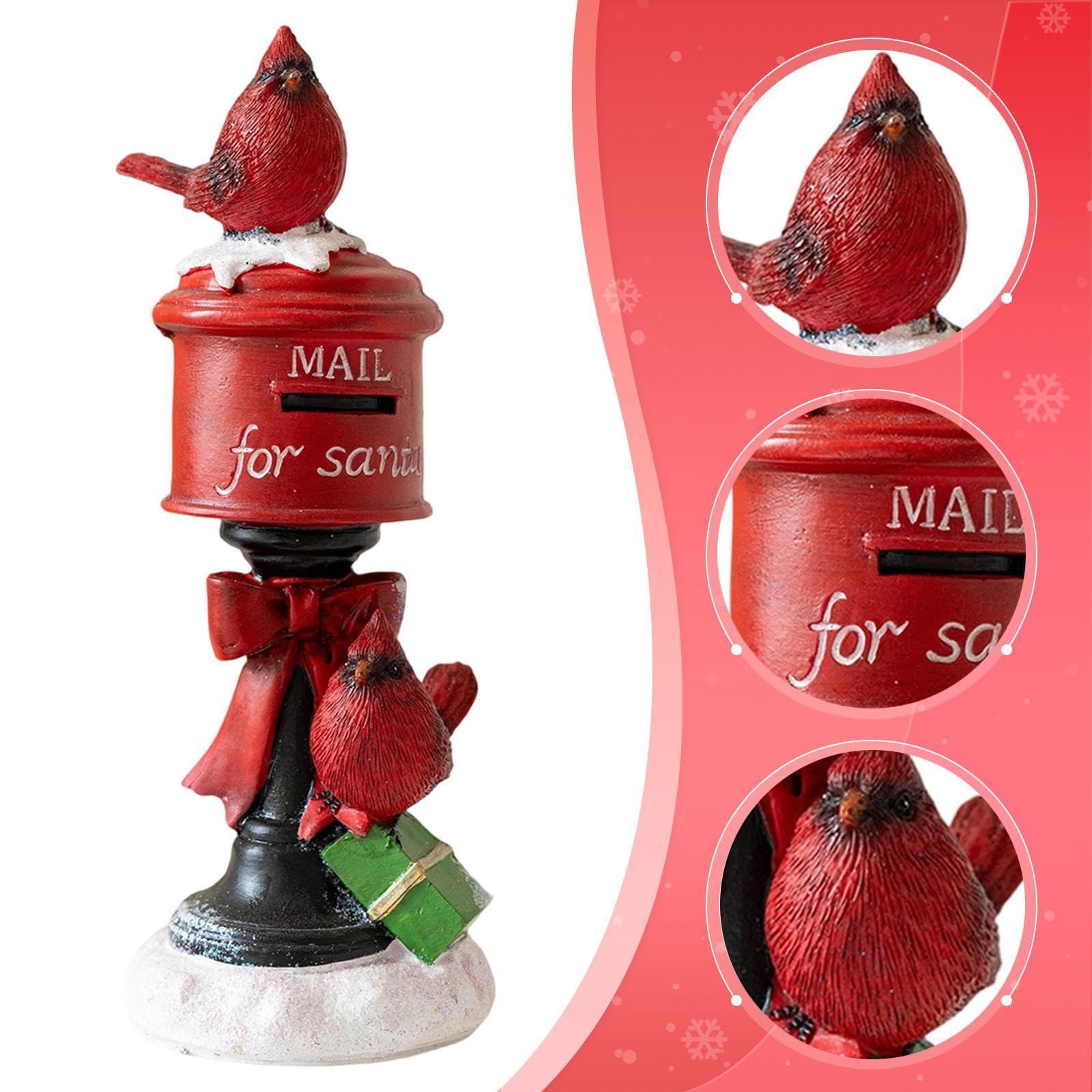 Figura de Cardenal Navideño, Escultura, Centro de Mesa, Decoración Navideña, Decoración de Mesa, Estatua de Pájaro para Estantería O Repisa de, Style a