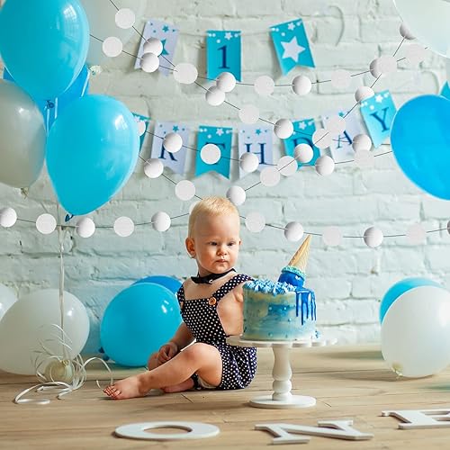 Miniatura 6 de MIAHART Guirnalda de puntos circulares de 52 pies para decoración de fiesta, guirnalda colgante para cumpleaños, baby shower, boda, decoración de