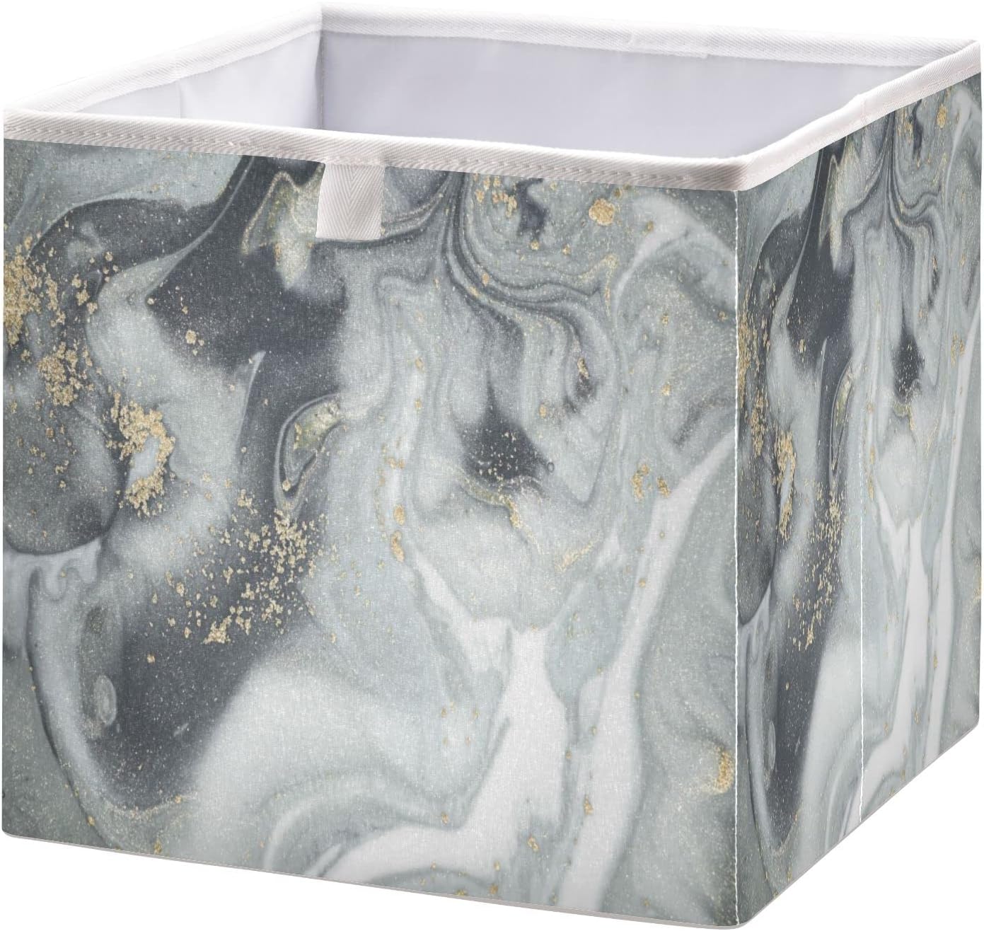 Black White Marble Storage Bins Stone Collapsible Storage