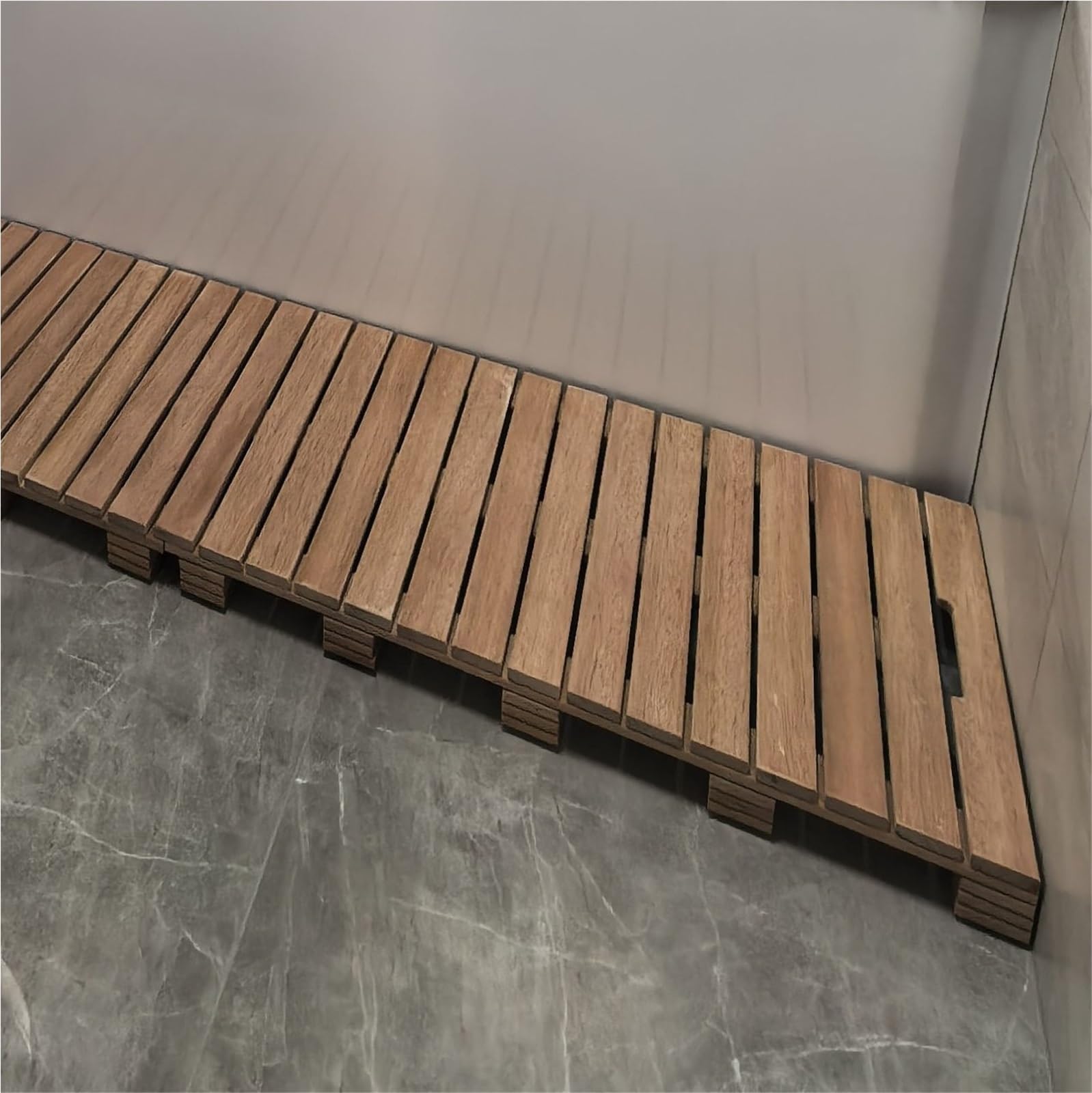 Ducha Madera Alfombra De Baño De Madera Antideslizante, Baño Ducha/Piso De Baño/Hogar/SPA, Interiores Y Exteriores, 30 40 50 60 70 80 90 Cm De Ancho(L x W 85 x 70cm)