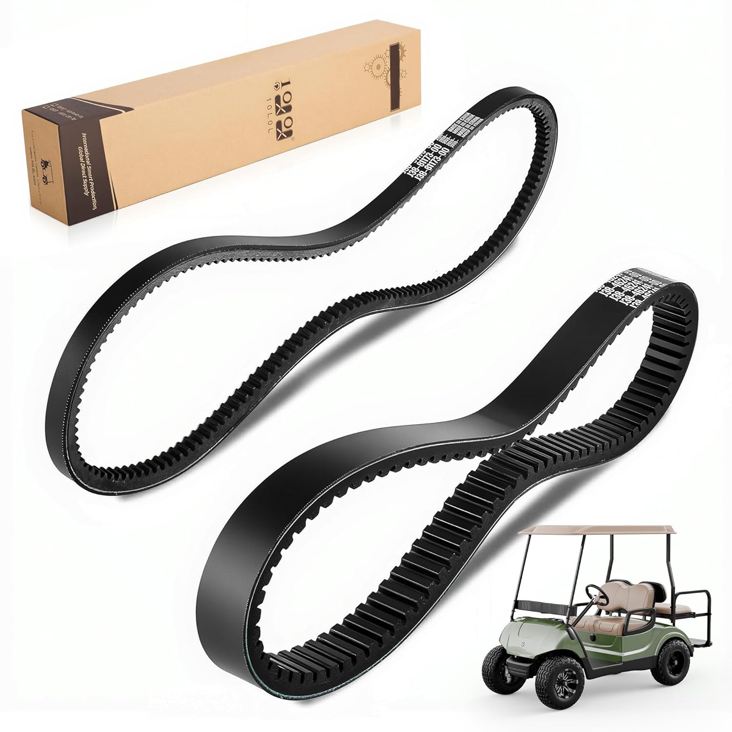 10L0L Golf Cart Starter Generator Belt and Drive Belt Kit for Yamaha G2, G5, G8, G9, G11, G14, G16, G22, 2012-Up G29 Drive Gas 4 Cycle Models, OEM J55-G6241-00, J55-H1173-00, J38-81173-00
