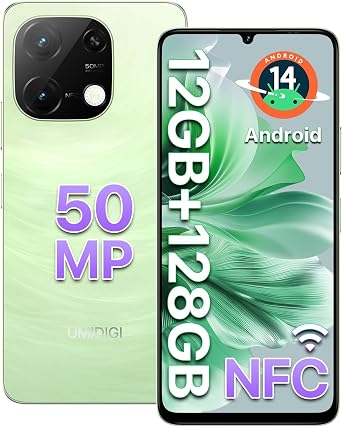 UMIDIGI G9C Android 14 Unlocked Cellphone,Octa-core 12GB +128GB Expand 1TB Unlocked Smartphone,6.75" HD+ 90Hz,5000mAh Battery,50MP Camera,4G Dual SIM,GPS, BT 5.4,NFC,AI Face Unlock,,Green