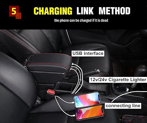 Miniatura 7 de Caja de almacenamiento para reposabrazos de automóvil, para Suzuki Vitara Brezza, caja de reposabrazos de automóvil, almacenamiento de doble capa,