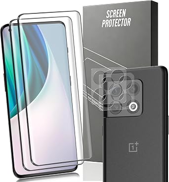 2+2 Pack Tempered Glass for OnePlus 10 Pro Screen Protector with Camera Lens Protector, 9H Hardness, HD Clear Film, Case Friendly, Screen Protector for OnePlus 10 Pro
