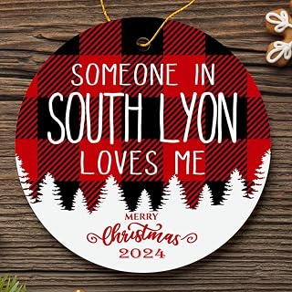 Family Ornament South Lyon Someone in South Lyon Loves Me - Long Distance South Lyon 3'' Plastic