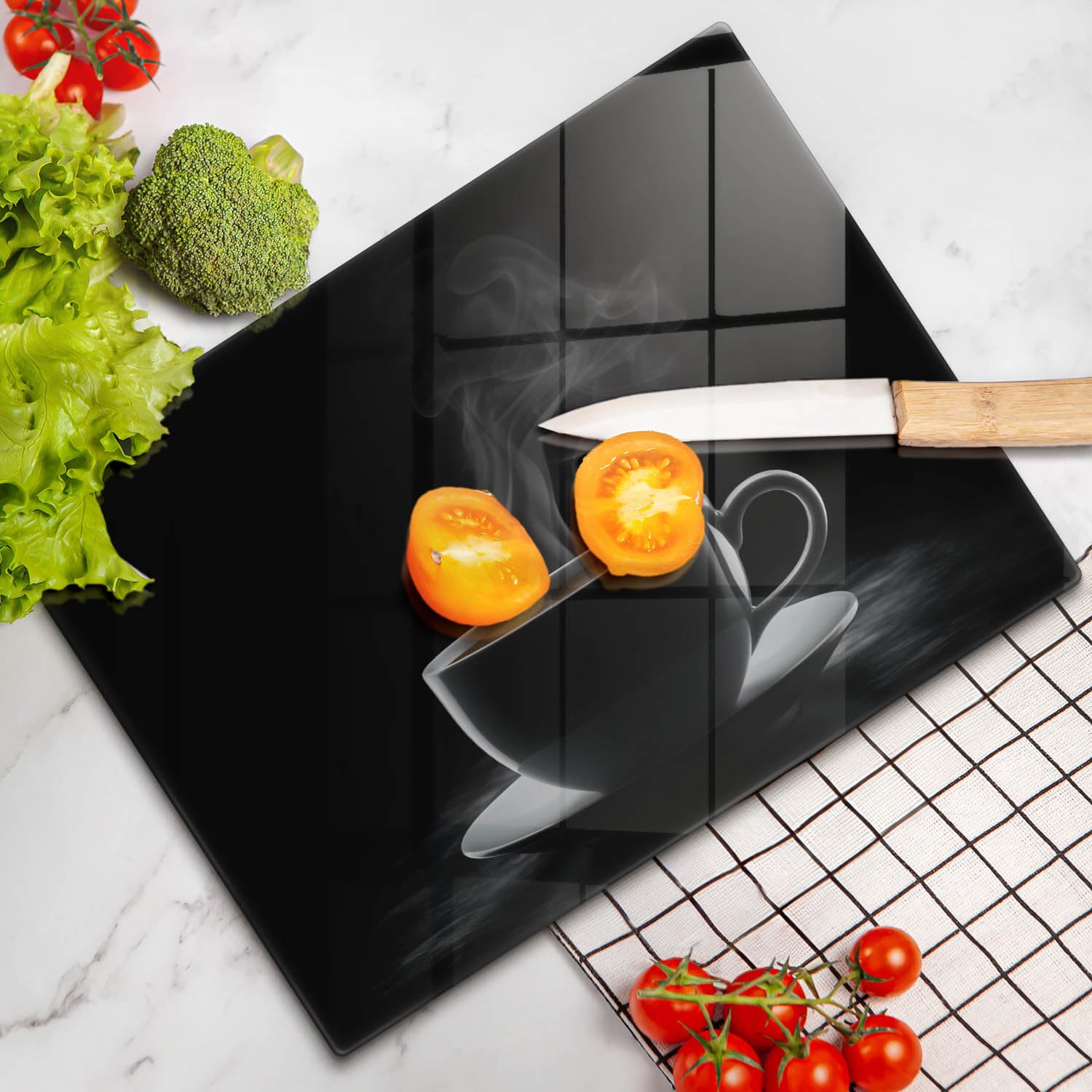 Tagliere da cucina 30x40 cm | Superficie stampata | Vetro temperato