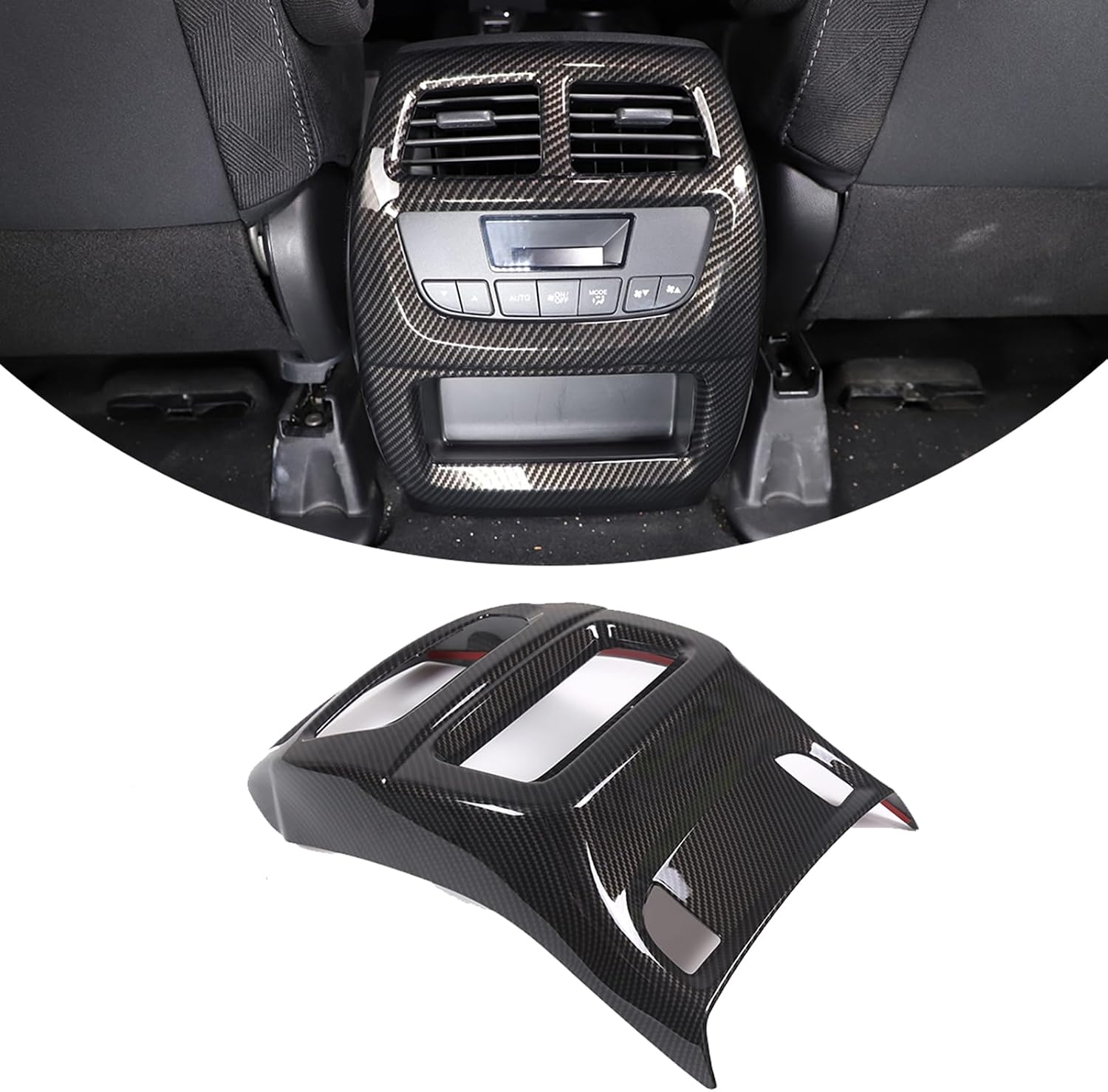 Fit for Honda Pilot 2016-2022,Honda Ridgeline 2017-2023,Honda Passport 2019-2023 ABS Rear Air Oulet Switch Anti-Kick Decorative Cover (Carbon Fiber)