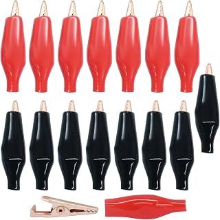 Jiozermi 28mm Copper Alligator Clips, 20 Pack | Insulated, Electrical Test Kit Crocodile Clamps Jumper, Protective Cover, For Electrical Testing/DIY Enthusiasts