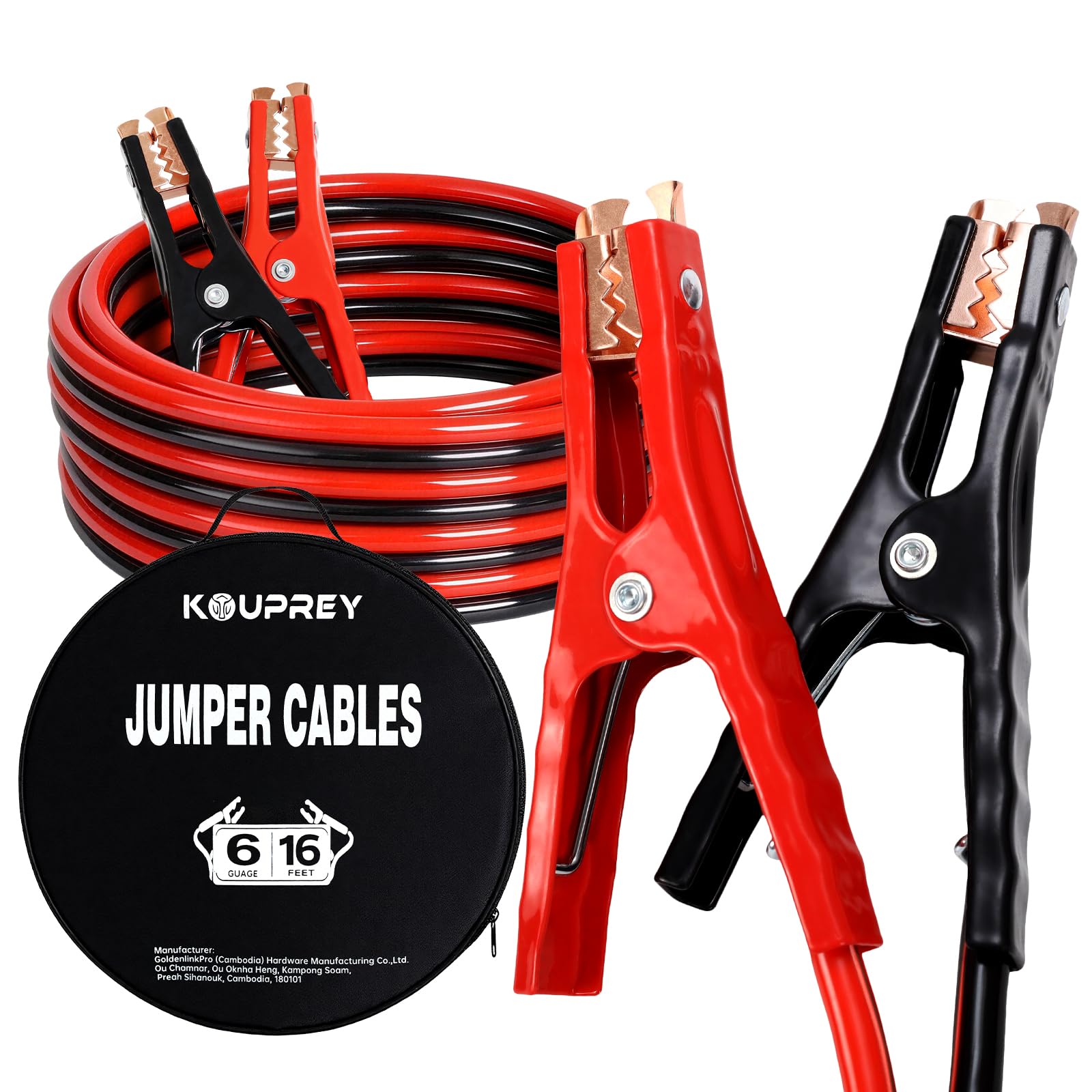 KOUPREY 6 Gauge Jumper Cables 16 FT