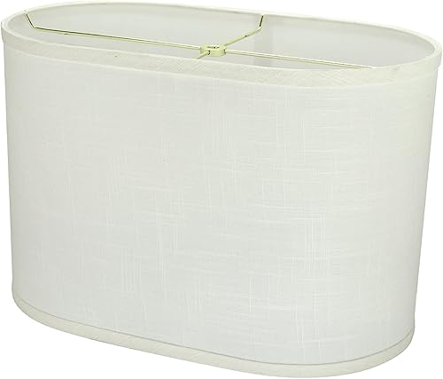 Miniatura 3 de Aspen Creative 37051A - Pantalla ovalada de transición con forma de araña en tela de lino blanco roto, 16 12 pulgadas de ancho (9 12 pulgadas + 16