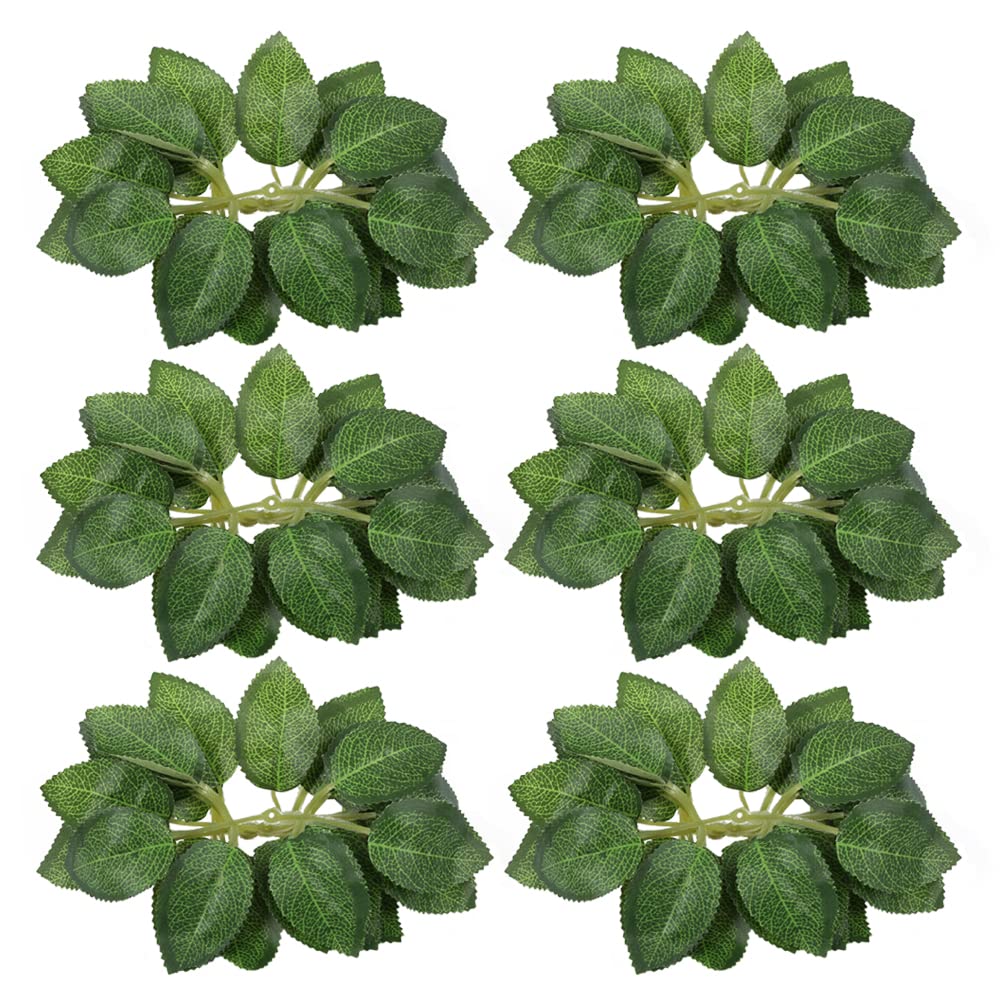 Künstliche Blätter für Rosen, Dekorationen, 200 Stück grüne Rosenblätter mit Stielen für DIY Hochzeitssträuße Tafelaufsätze, Party-Dekorationen, Rosenrankenkranz, Girlanden, Zubehör