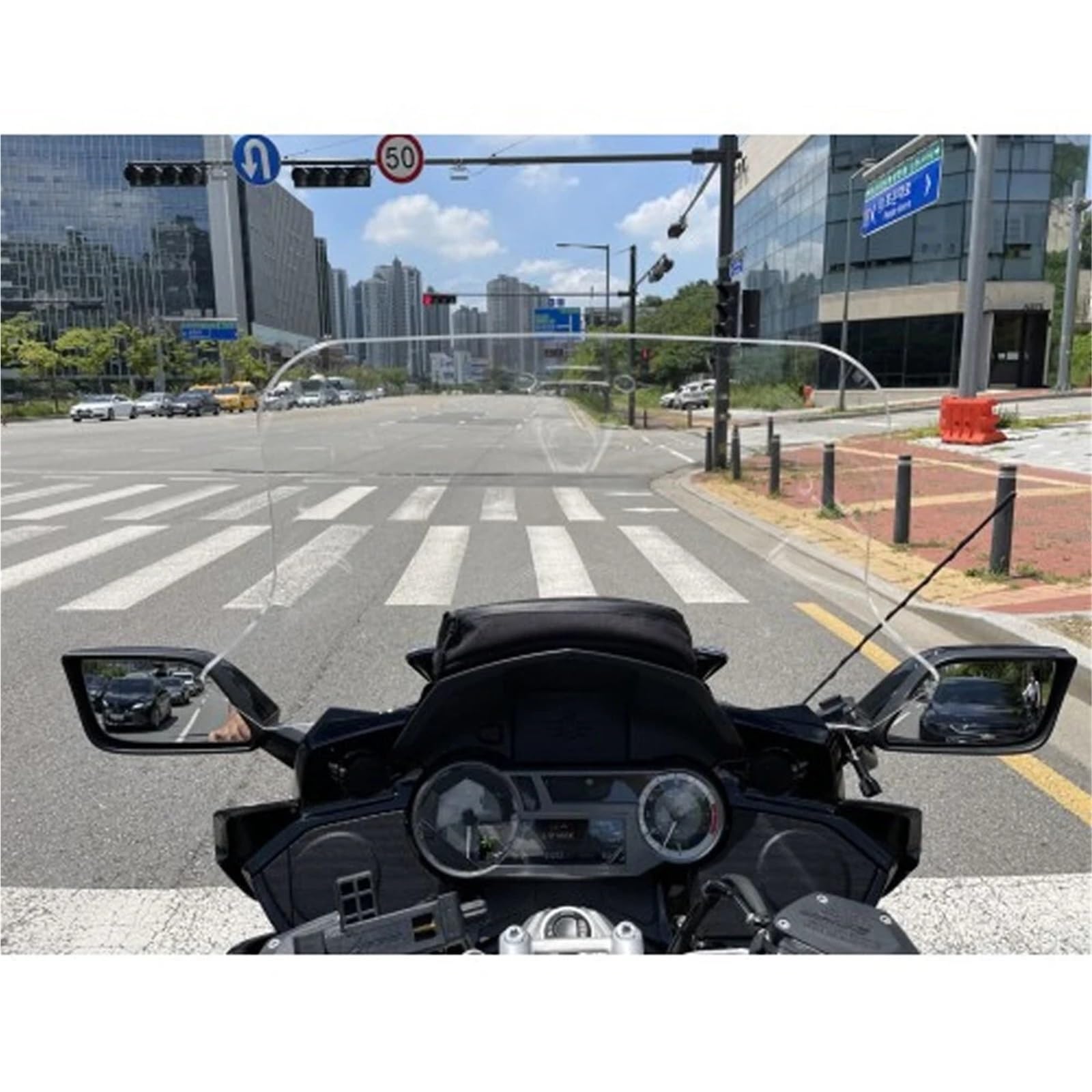 powietrzadeflektor Pasuje do BMW K1600B 2018-2024 Akcesoria Zwiększ K1600GT K1600GTL Przednia szyba motocykla Podwyższony deflektor Przednia szyba motocyklowa(52 Smoky gray)