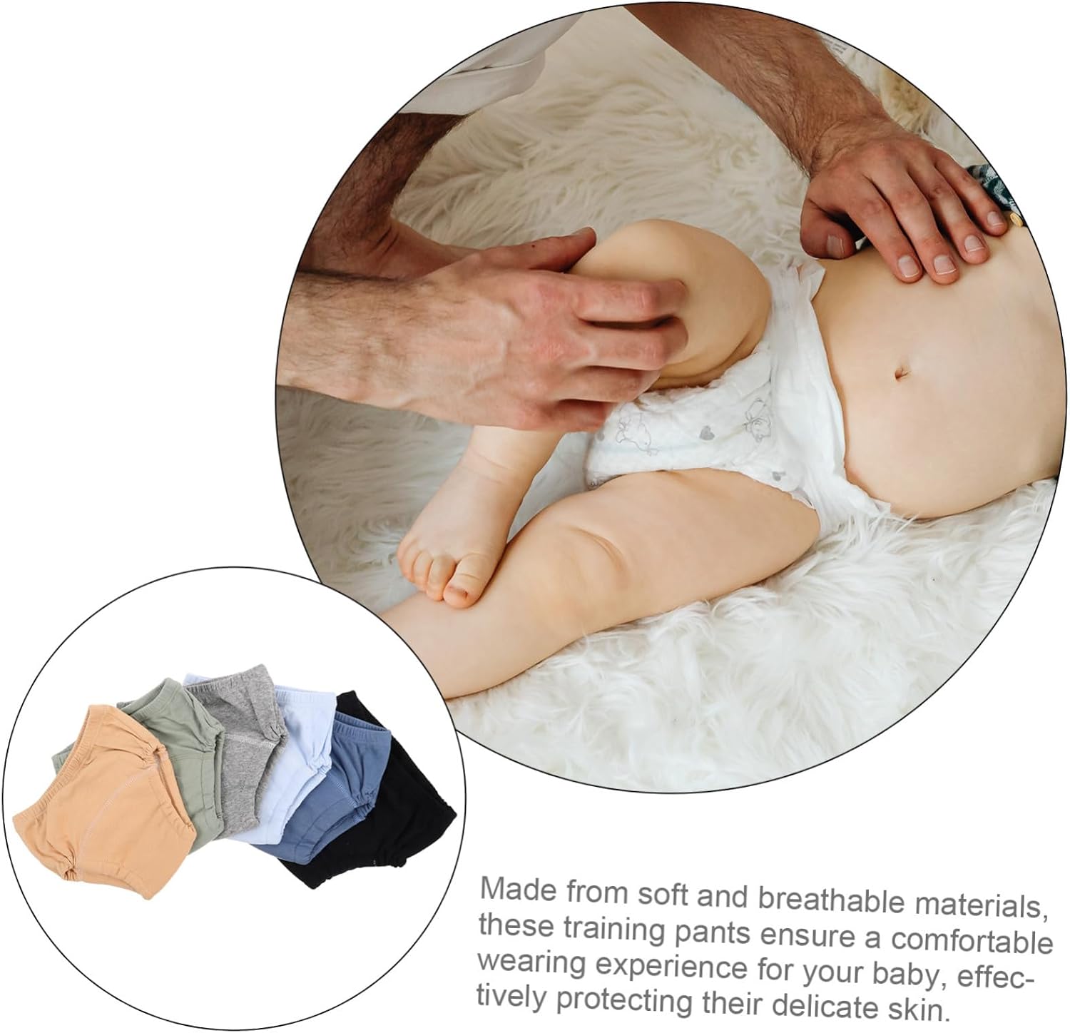 BESTYASH 6pcs Potty Training Pants Reusable Soft Breathable Diaper Shorts for Newborns Leakproof Comfortable for Home and Outdoor Activities Assorted Color