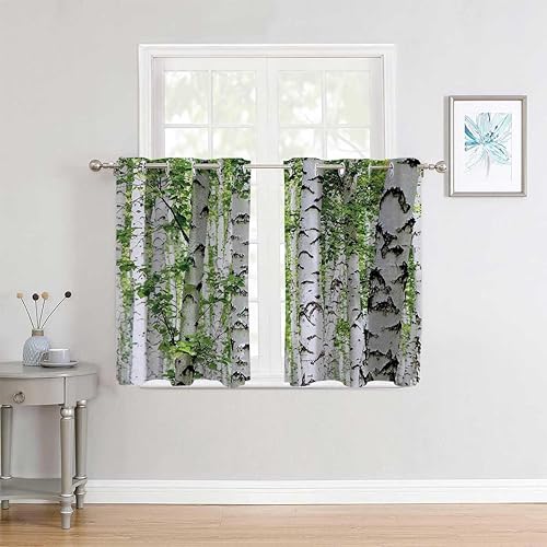 Miniatura 2 de Cortinas para Sala Elegantes Modernas - Bloqueador de ruido de pared de bosque, cortinas para Ventanas de Cuarto 55 pulgadas de ancho por 55