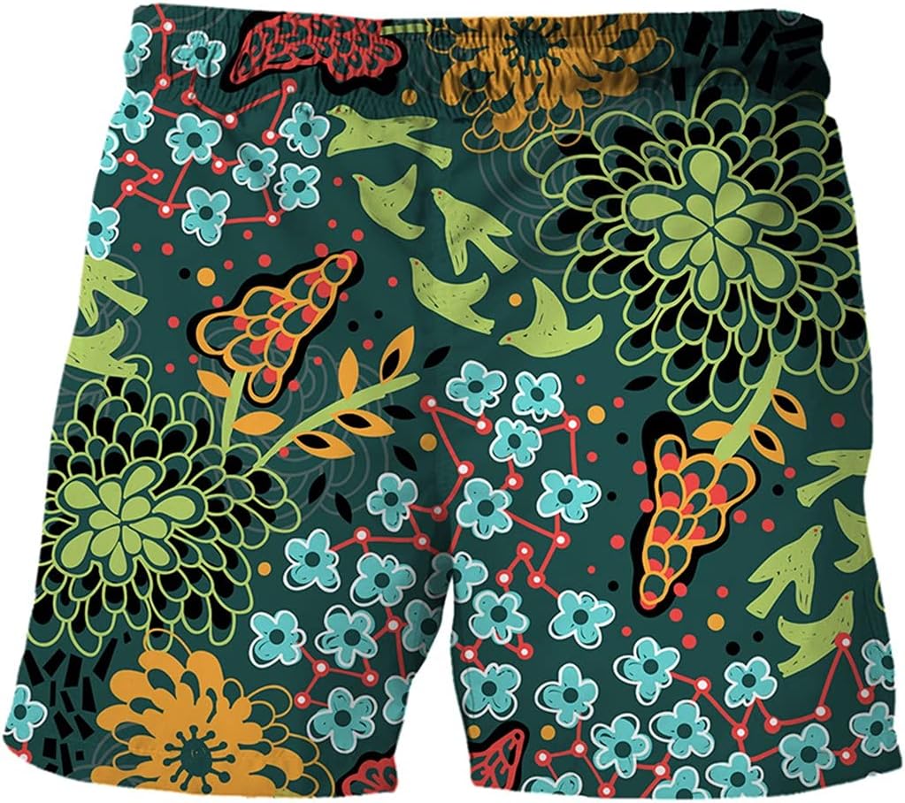 KLHHG Summer 3D Printed Men Swimwear Shorts Mens Beach Shorts Beach Abstract Pattern Streetwear (Color : C, Size : 4XL Code) : Clothing, Shoes & Jewelry
