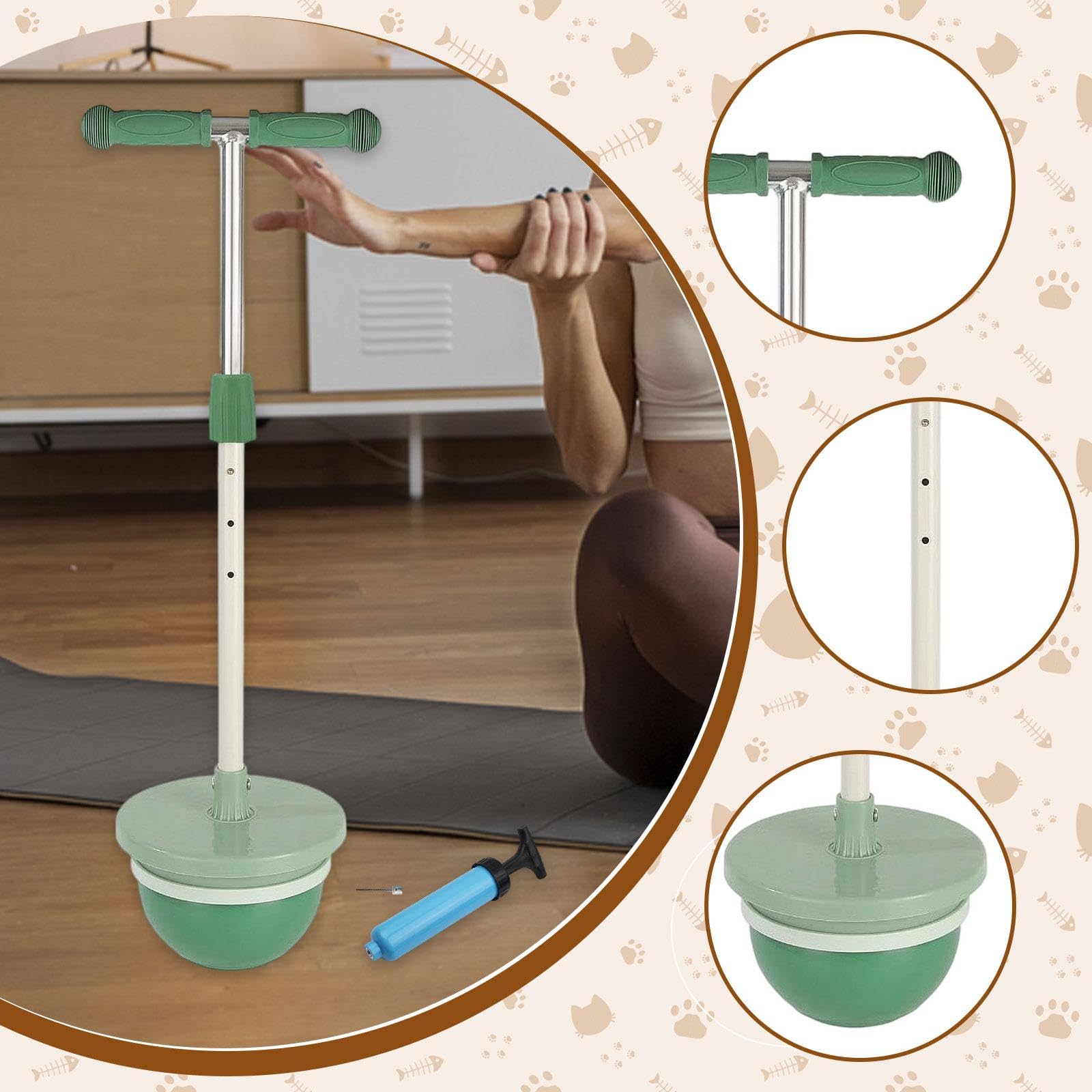 Milageto Saltador para niños con asa, Creativo y Adorable, Antideslizante, Juguete de Salto para Juegos, Fitness, Entrenamiento al Libre en