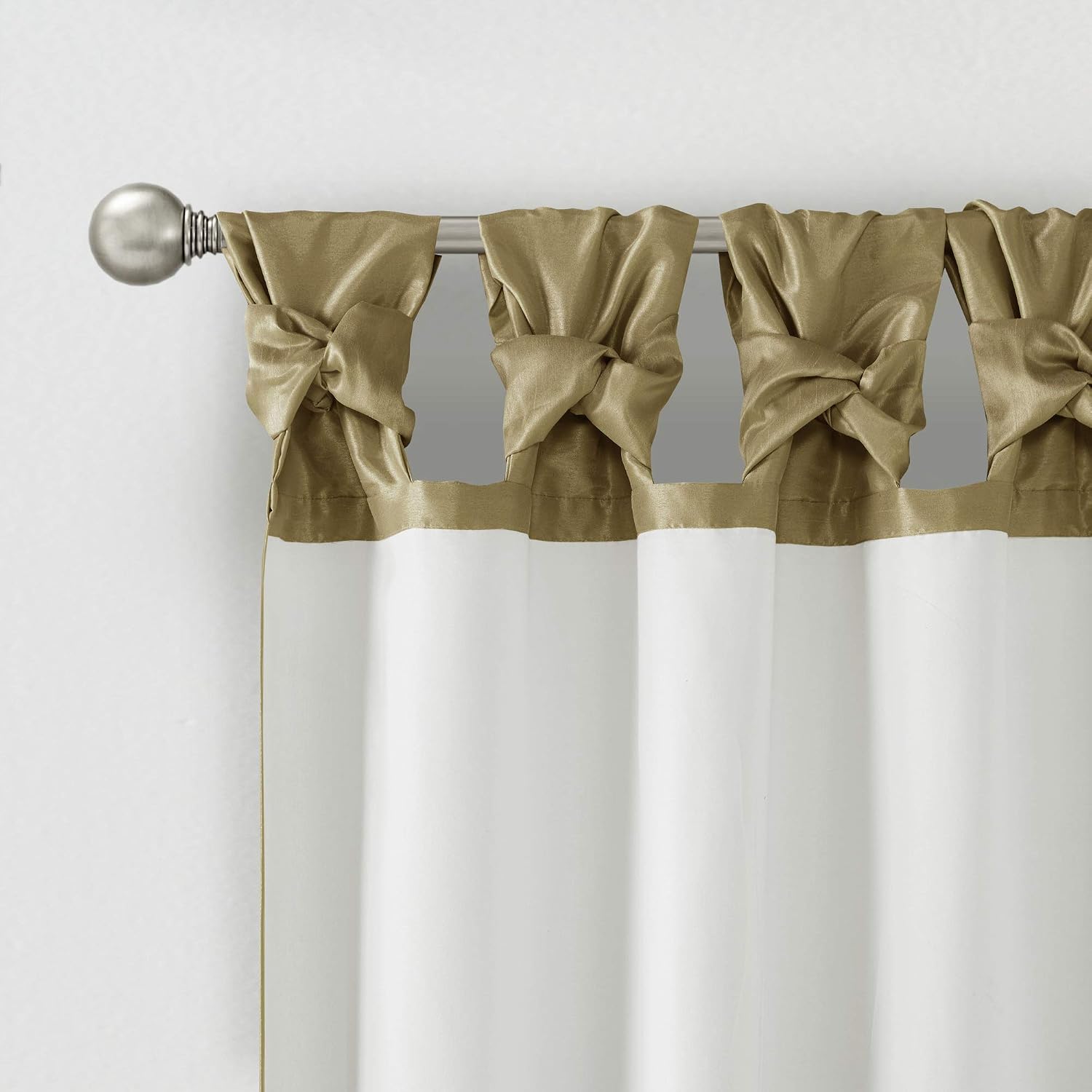 Madison Park Emilia Faux Silk Single Curtain with Privacy Lining, DIY Twist Tab Top - Image 5