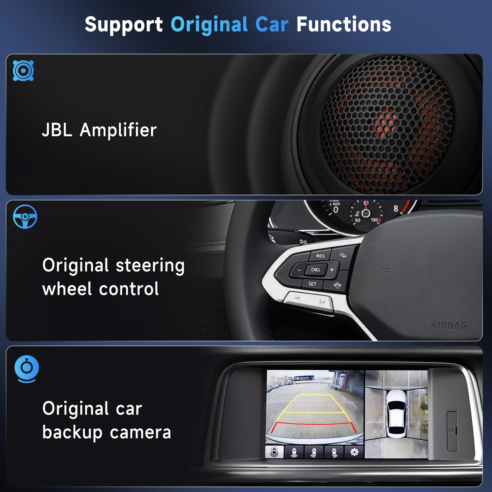 Cablaggio adattatore radio con J-BL Canbus compatibile con Corolla Camry RAV4 4Runner Tundra Prado CHR Highlander, connettore stereo ISO Android a 16 pin, supporto fotocamera OEM, SWC
