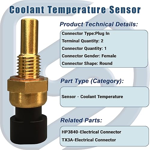 Miniatura 3 de 213-4514 213-4333 19236568 Sensor de temperatura del refrigerante del motor con conector de coleta, compatible con Buick Lacrosse, Chevy Silverado,