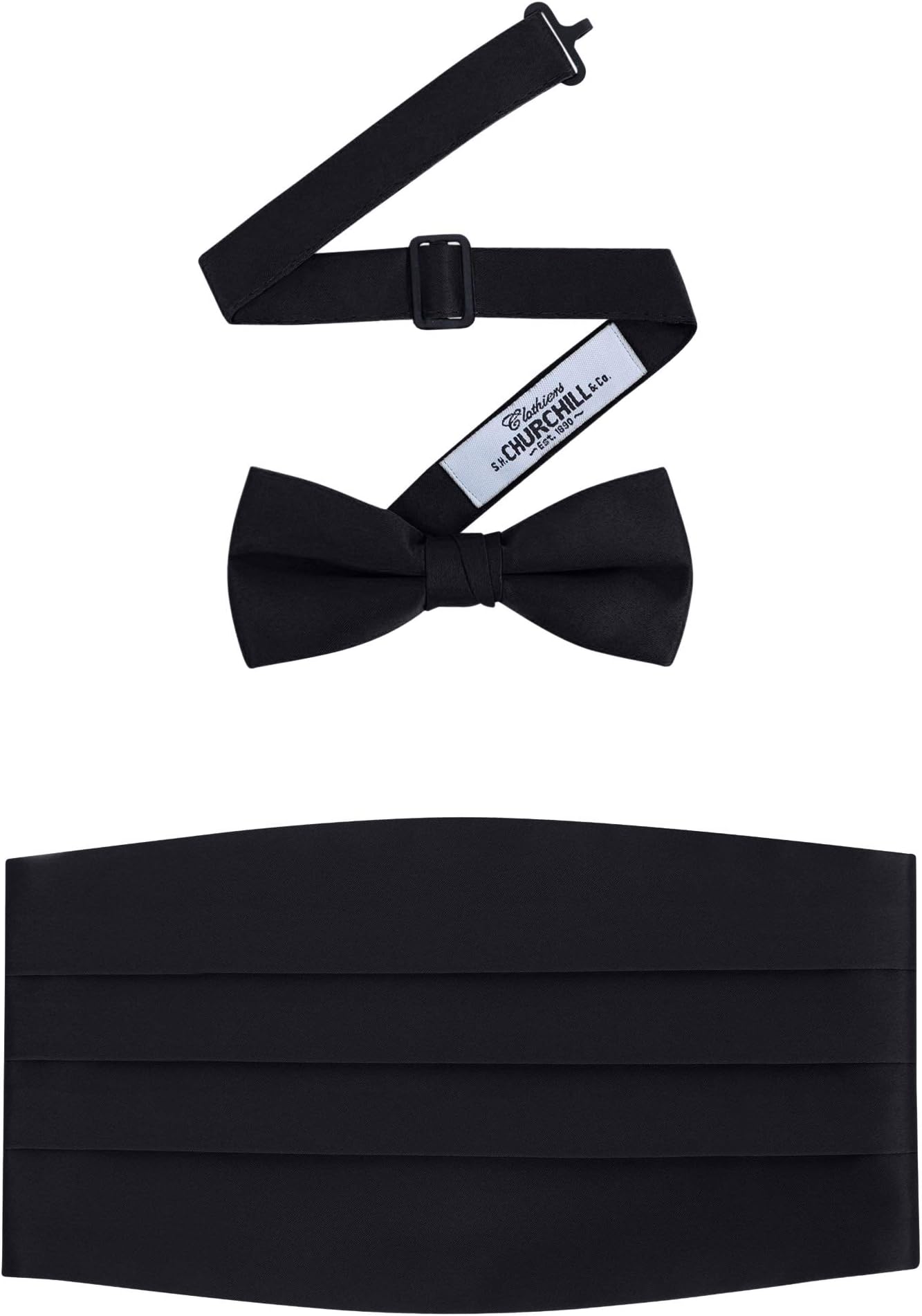 S.H. Churchill & Co.Men's Formal Satin Bowtie and Cummerbund Set
