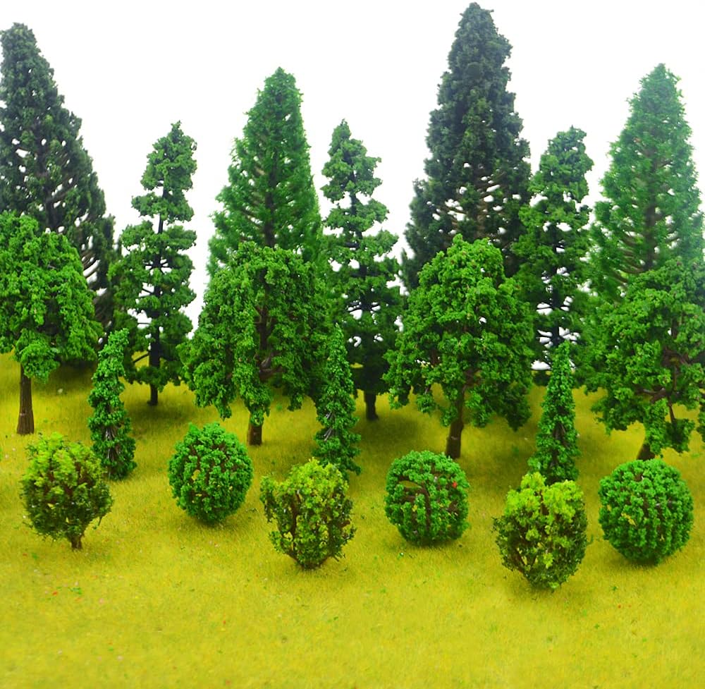 25Pcs Miniature Trees Model Trees for Handcrafts and Train Scenery | 0.98-5.12inch mixed mini trees, DIY crafts dioramas model trains and creative landscape designs