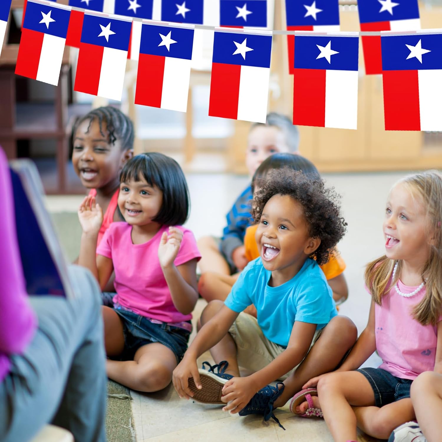 32.8 ft Texas Flag Banner, 30 Pcs Mini Lone Star String Flags, Red White Blue Bunting for Texas Independence Day, Western Party, Parades, Home, Garden, and Outdoor Decorations - Image 5