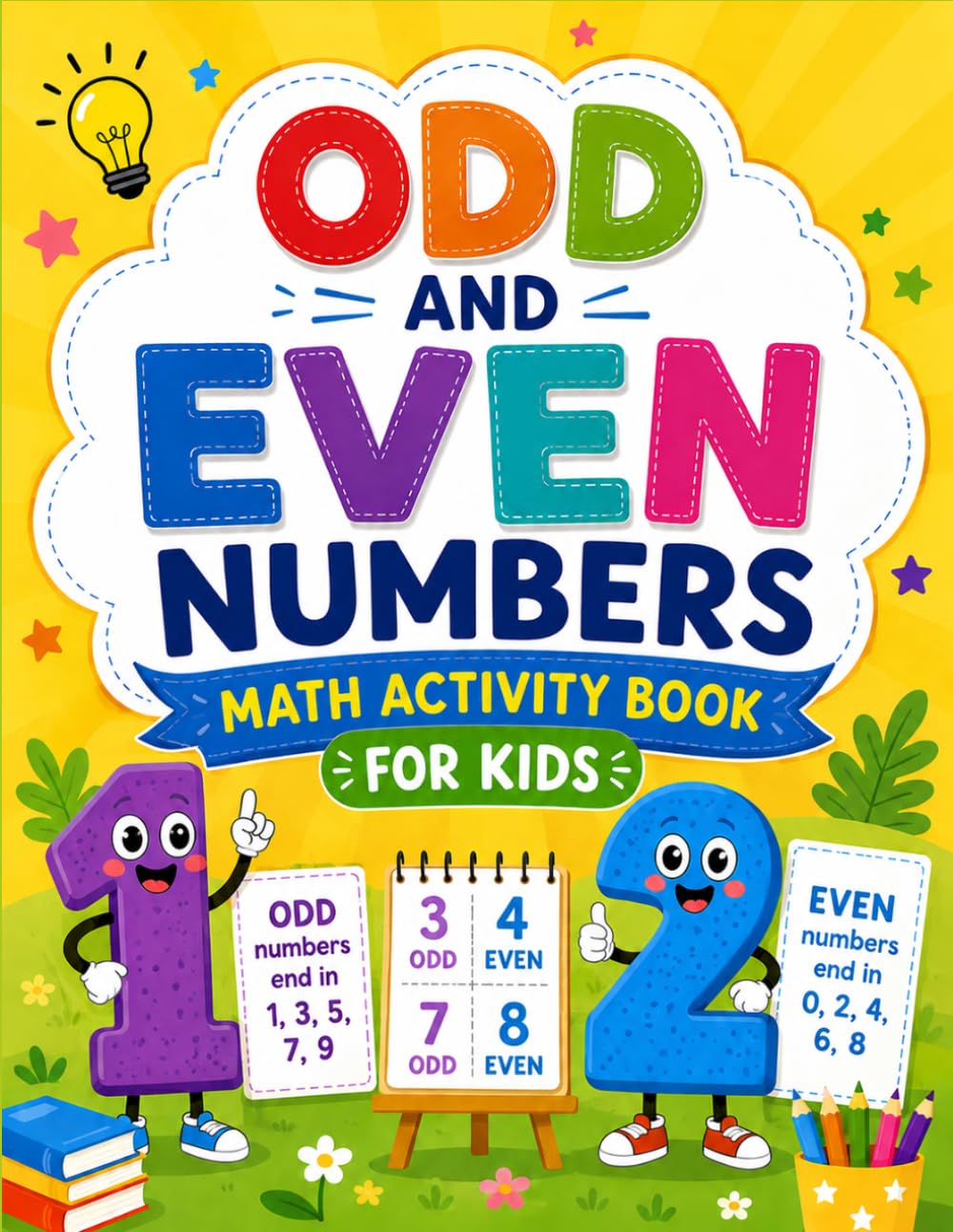 Odd and Even Numbers Math Activity Book For Kids: Interactive Math Practice for Kids : Learning Odd and Even Numbers Made Fun, Coloring Worksheets For Grade 1-6 (Games & Activities Math)